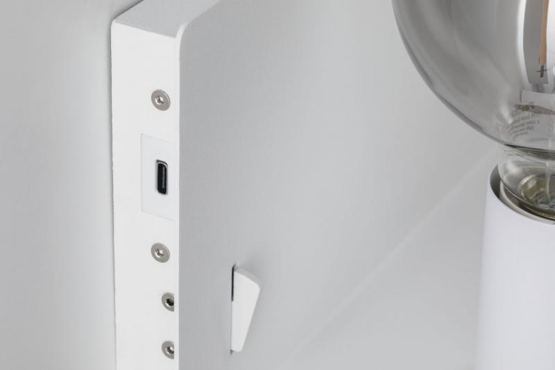 Paulmann 96774 Wandleuchte Devara USB C E27 230V max. 40W dimmbar Weiß matt