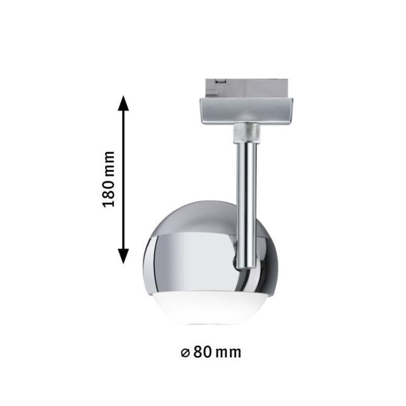 Paulmann 96803 URail LED Schienenspot Capsule II Einzelspot 6,3W modern neutralweiß dimmbar Chrom matt/Chrom