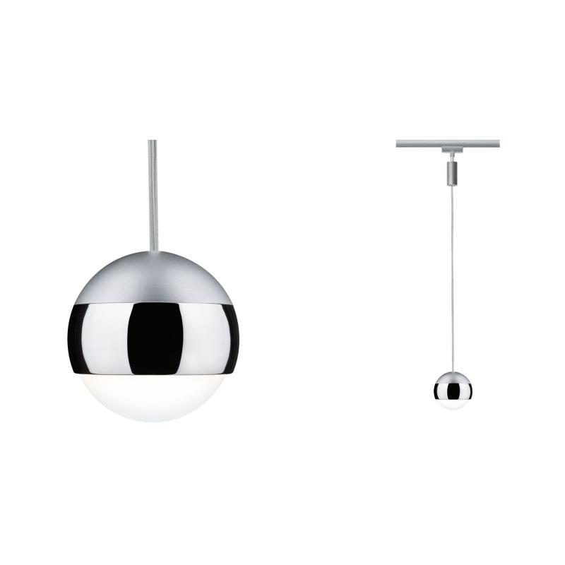 Paulmann 96804 URail LED Pendel Capsule II 6,3W modern neutralweiß dimmbar Chrom matt/Chrom