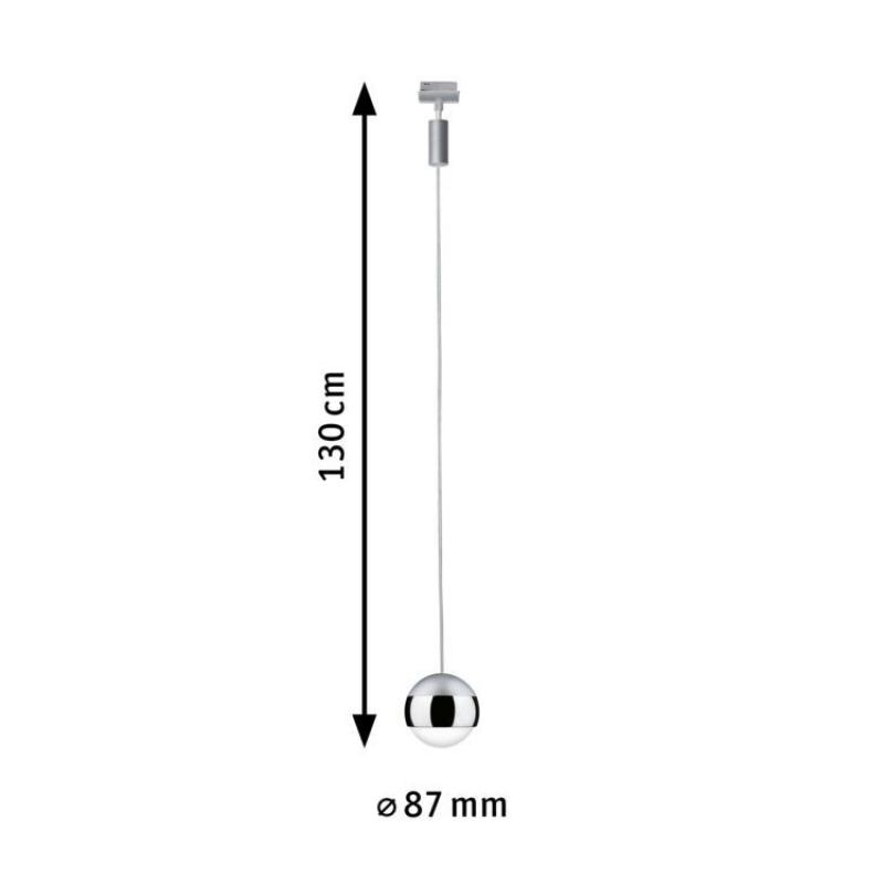 Paulmann 96804 URail LED Pendel Capsule II 6,3W modern neutralweiß dimmbar Chrom matt/Chrom