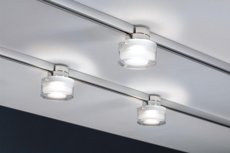 Paulmann 96809 URail LED Schienenspot Topa Dot Einzelspot modern neutralweiß dimmbar Chrom/Klar/Satin