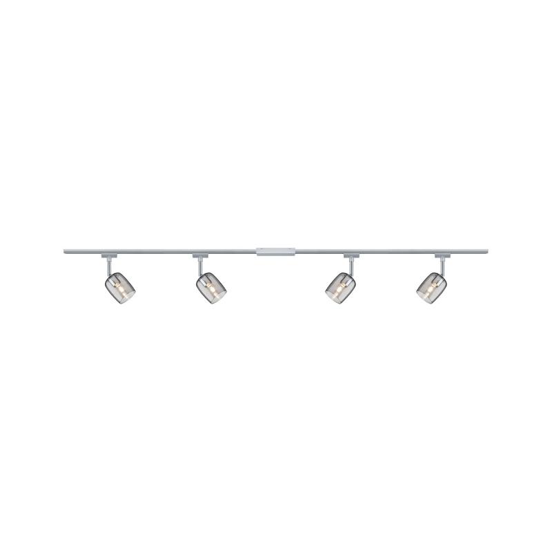 Paulmann 96899 URail Set Blossom in Chrom/Rauch - 2m Schienensystem mit 4 Leuchten
