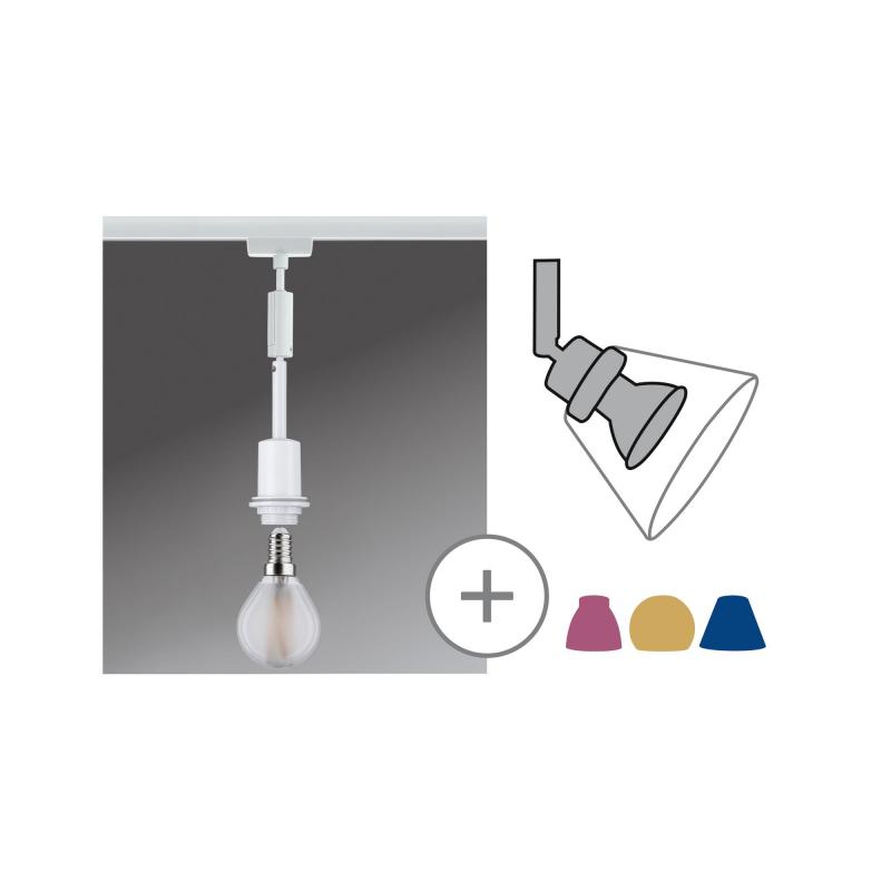 Paulmann 96971 URail DecoSystems Pend max1x20W E14 Weiß 230V Metall/Kunststoff Stoffkabel