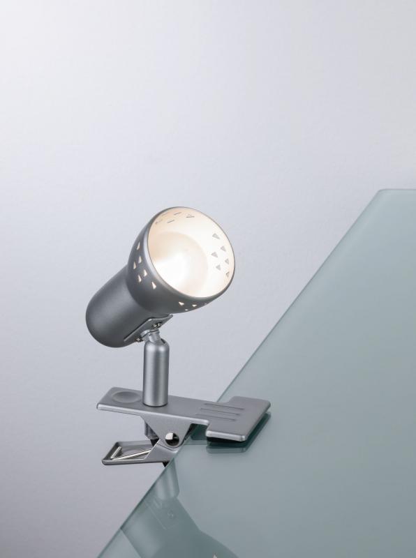 Paulmann 99825 Assistent Gryps Klemmspot & Leseleuchte /  Nachttischlampe Eisen gebürstet - Assistance-Leuchte
