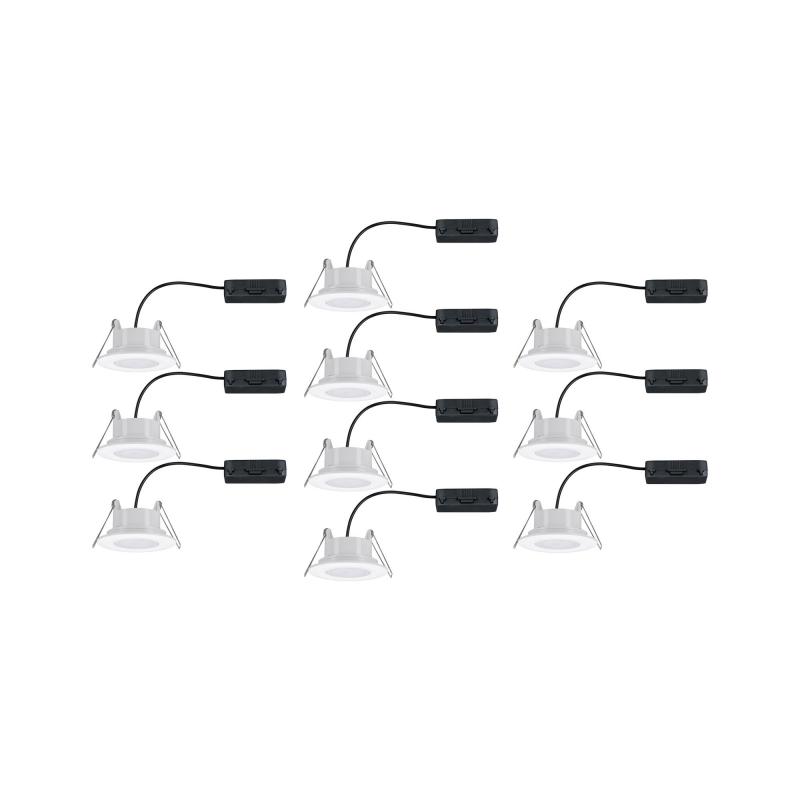 Paulmann 99922 Einbauleuchte Set Calla BBC/IP65 rund schwenkbar LED 10x680lm 4000K 6W Weiß