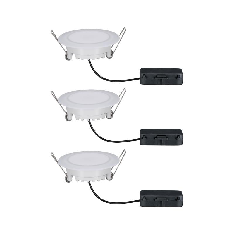Paulmann 99942 Premium Einbauleuchte Set Suon warm-dim IP44 LED 3x6.5W 2000-2700K Satiniert
