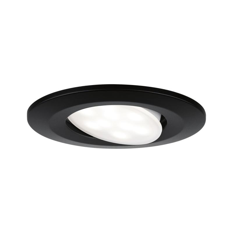 Paulmann 99991 Einbauleuchte Set Calla IP65 rund schwenkbar LED 4000K 6W 230V schwarz matt universalweißes Licht IP65