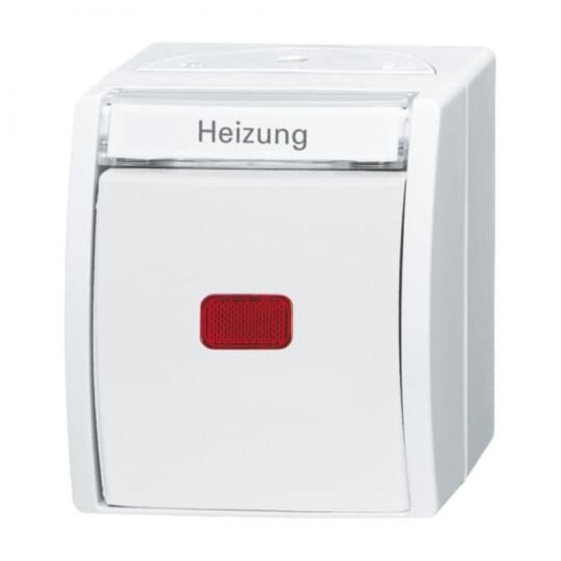 Busch-Jaeger 2601/2 SKWNH-54 Wippkontrollschalter/Heizungsschalter Ausschaltung 2-polig