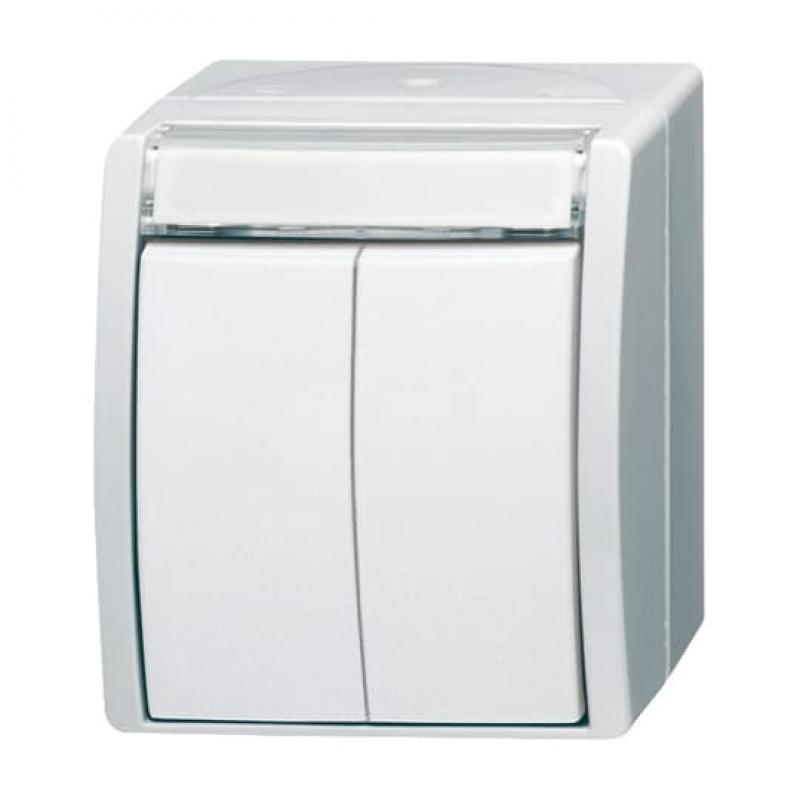 Busch-Jaeger 2621 WN-54-205-101 Doppeltaster/Serientaster 2 Schließer 1-polig (Arbeitsstrom)