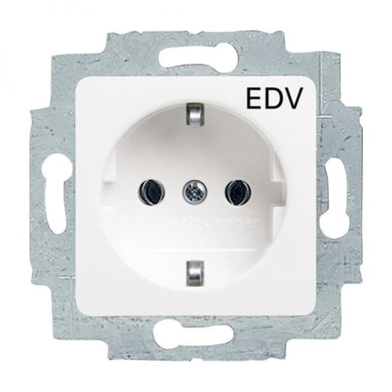Busch-Jaeger 20 EUCQ/DV-214 SCHUKO® Steckdosen-Einsatz mit Aufdruck "EDV"