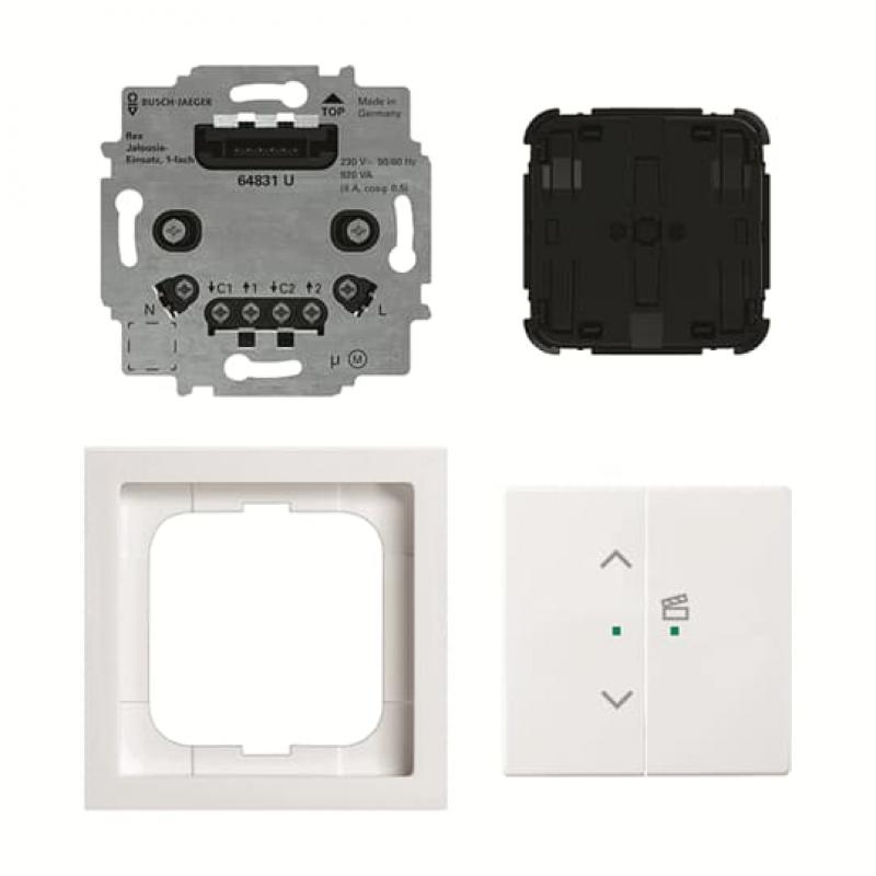 Busch-Jaeger 62731/UJ-84-WL Jalousie-Einsatz flex Komplettset 2-fach Wireless, studioweiß, future® linear, Busch-free@home®