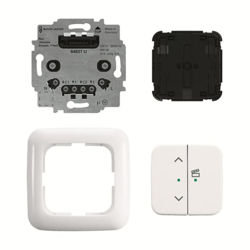 Busch-Jaeger 62731/UJ-214-WL Jalousie-Einsatz flex Komplettset 2-fach Wireless, alpinweiß, Reflex SI, Busch-free@home®