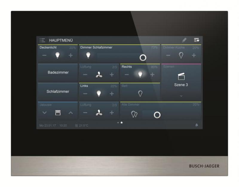 Busch-Jaeger H8236-4B-03 IP Touch 7", LAN + Wi-Fi, Smart-Home-Bedienpanel, schwarz