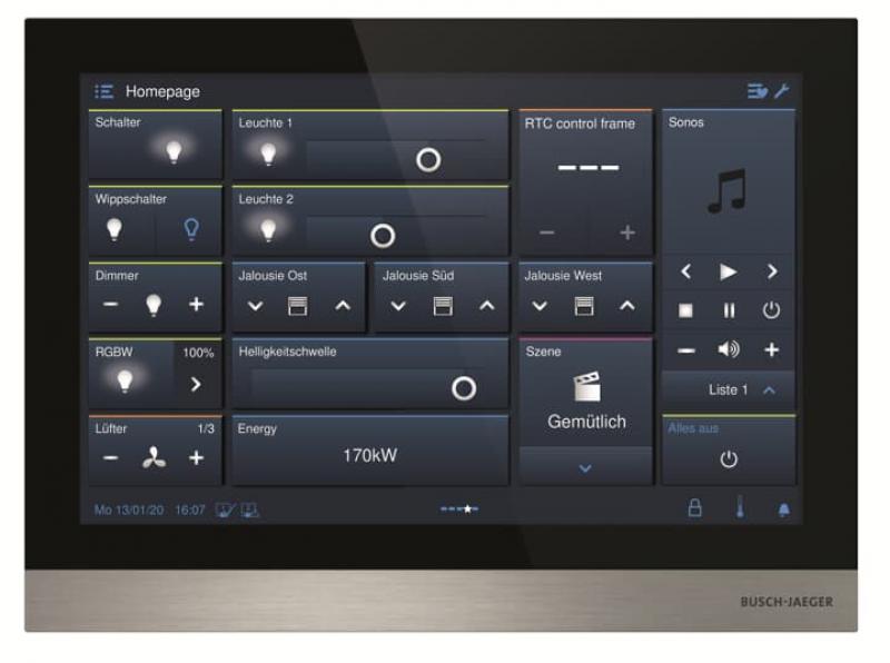 Busch-Jaeger H8237-4B-03 IP Touch 10", LAN + Wi-Fi, Smart-Home-Bedienpanel, schwarz