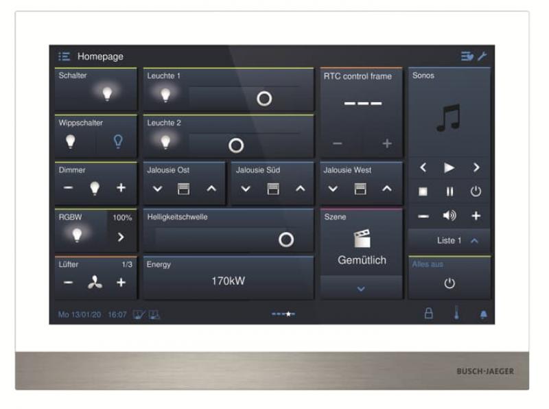 Busch-Jaeger H8237-4W-03 IP Touch 10", LAN + Wi-Fi, Smart-Home-Bedienpanel, weiß
