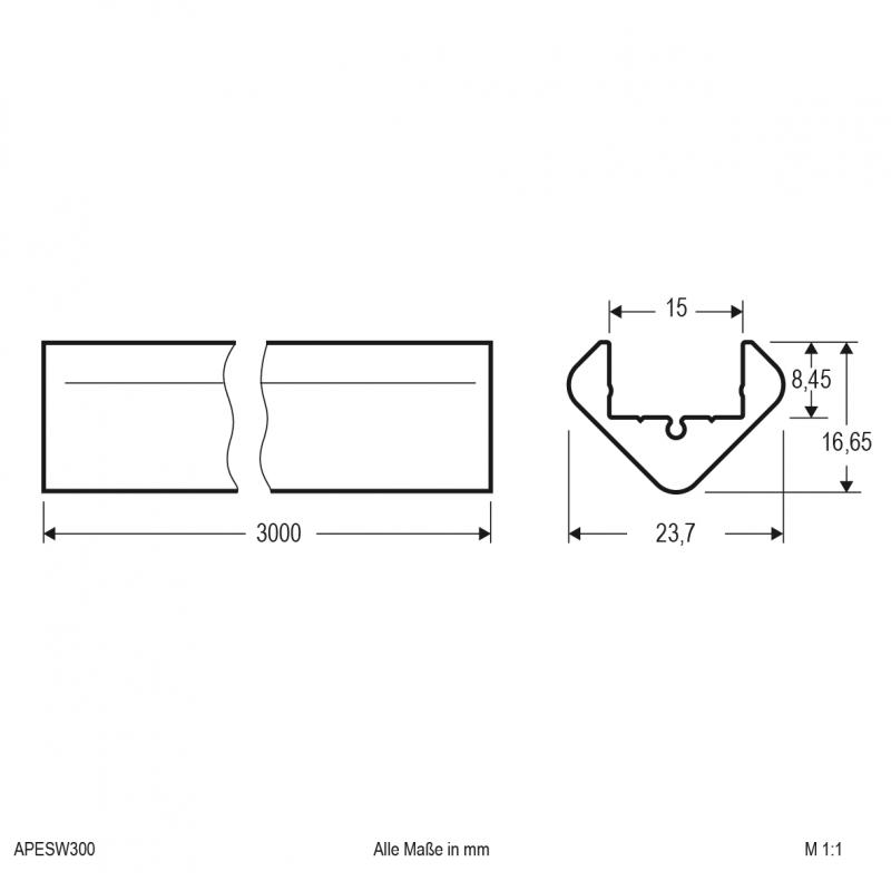 EVN Aluminium Eck-Profil für LED-Strips APESW300