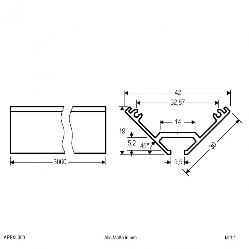 EVN Aluminium Eck-Profil für LED-Strips APEXL300
