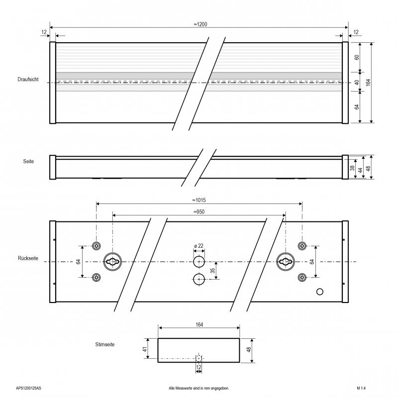 EVN LED Deckenanbaupanel APS1200125AS