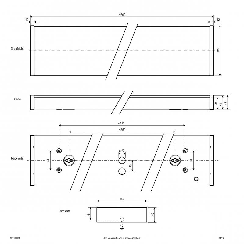 EVN Anbaurahmen für Systemdecken-Einbaupanel APS60BM