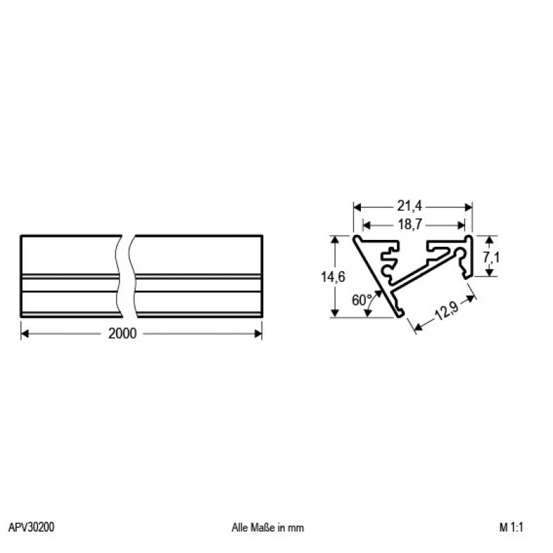EVN Aluminium Profil für LED-Strips APV30200
