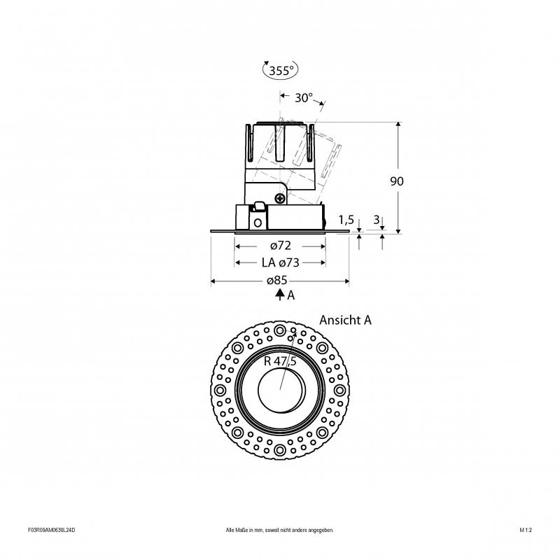 EVN Modulare LED Einbauleuchte F03R09AM0630L24D