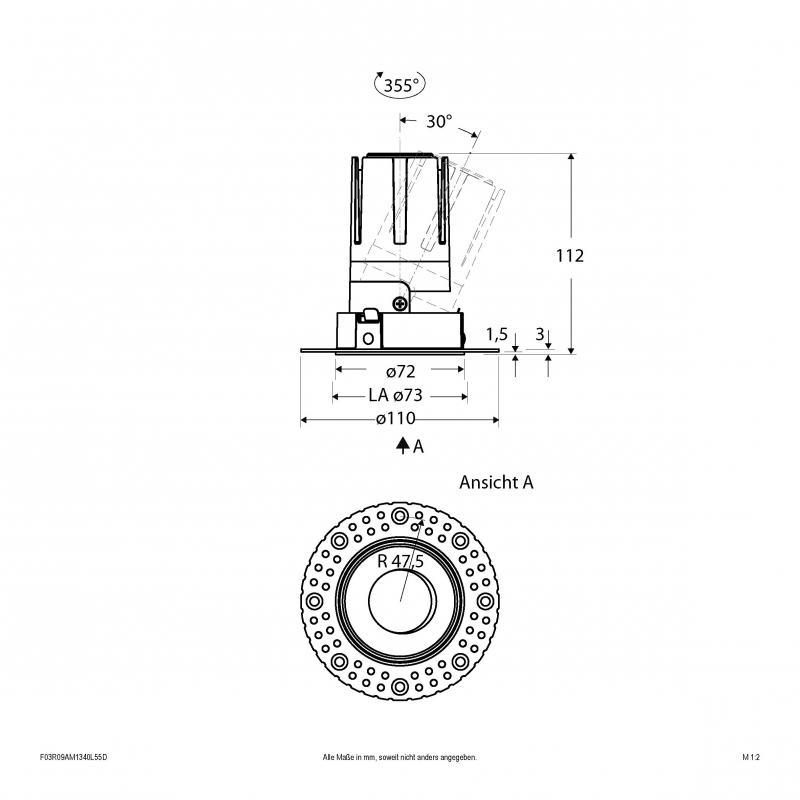 EVN Modulare LED Einbauleuchte F03R09AM1340L55D