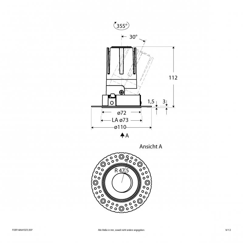 EVN Modulare LED Einbauleuchte F03R14AM1327L55P