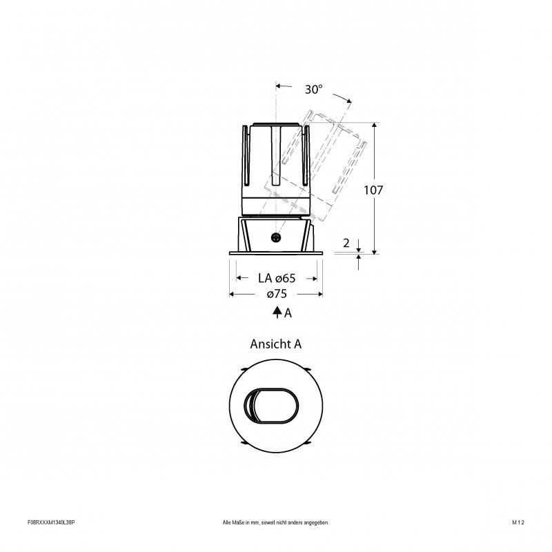 EVN F08RXXXM1340L38P COB-LED Deckeneinbauleuchte 13W 4000K 1229lm CRI92 weiß dimmbar Einbaudurchmesser 65mm