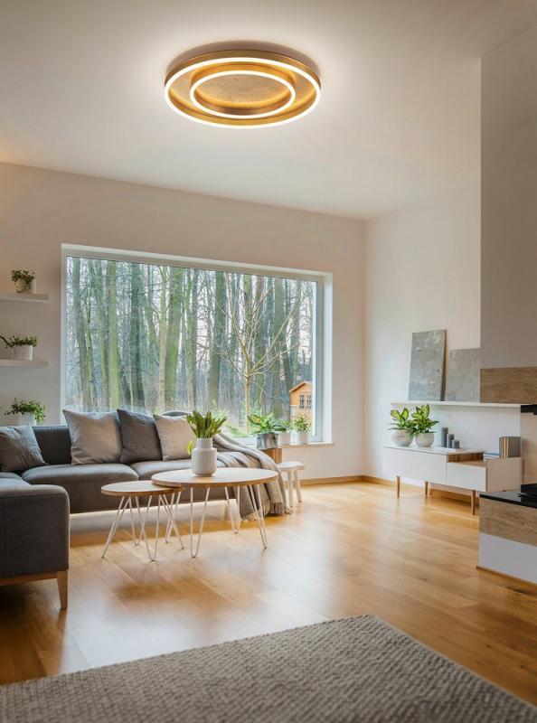 Helestra SONA LED Deckenleuchte 60 W 4690 lm 2900 K Warmweiß CASAMBI Smart Ø 59,5 cm Blattgold