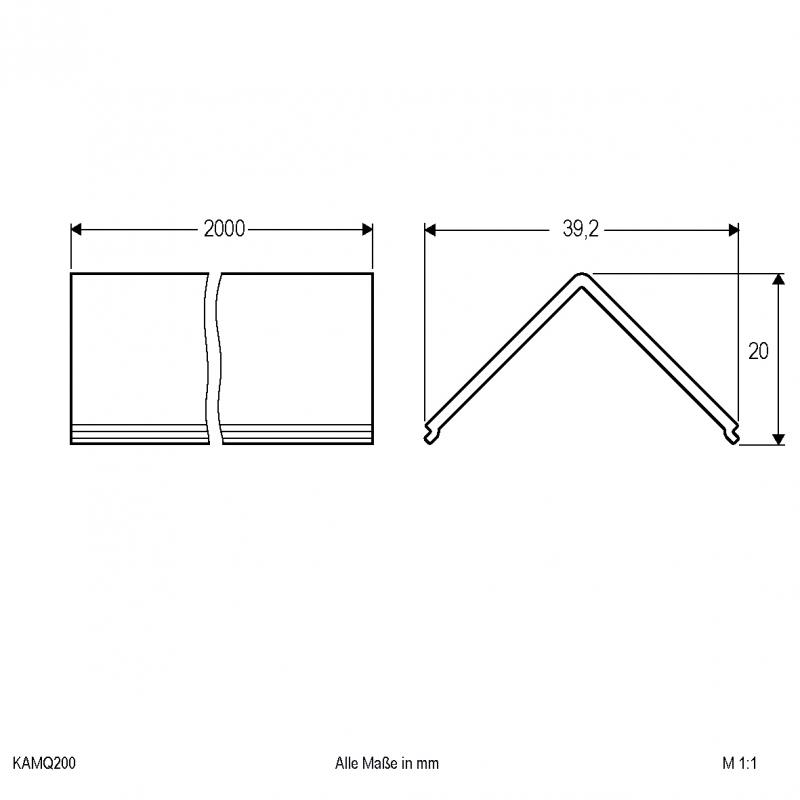 EVN Abdeckung für Aluminium-Profil, matt KAMQ200