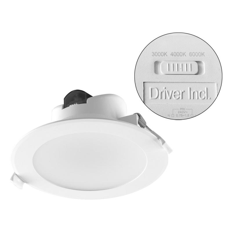 EVN L1200125 LED Einbaupanel 14W 1583lm 3000K/4000K/6000K IP44 rund weiß Ø145mm Einbaudurchmesser 112mm