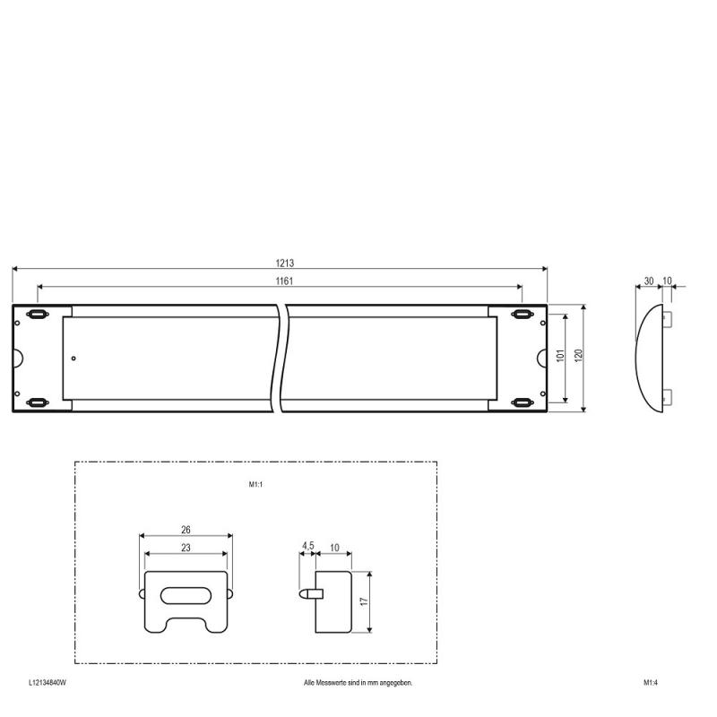 EVN LED Lichtleiste 120cm weiß 3000K 48W 3900lm sehr hell