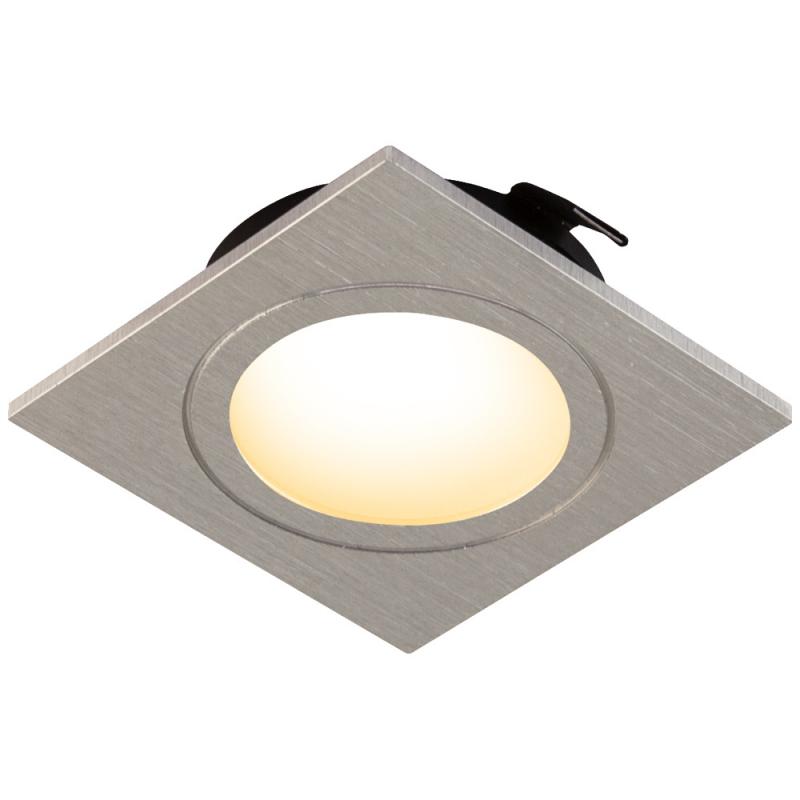 EVN LED-Deckenleuchte quad. Alu IP20 3W 3000K warmweißes Licht  EinbauØ55
