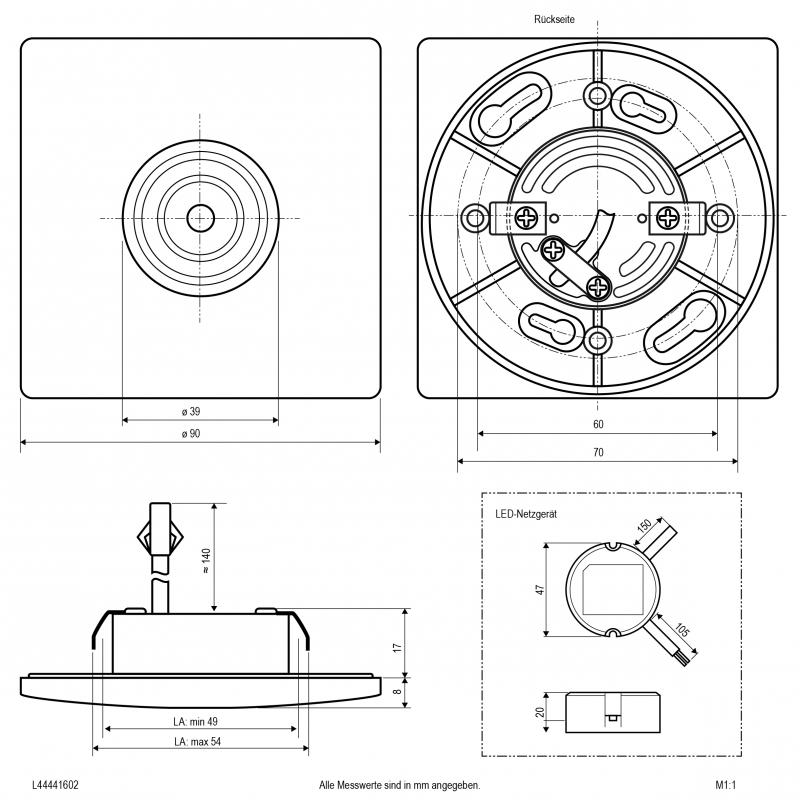 EVN LED Deckeneinbauleucht inkl. Netzgerät L44441602