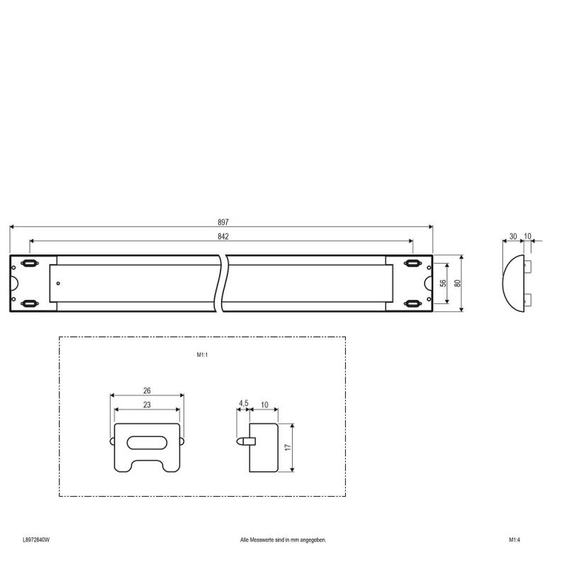 EVN LED Lichtleiste 90cm weiß 897mm IP20 4000K 28W 2700lm