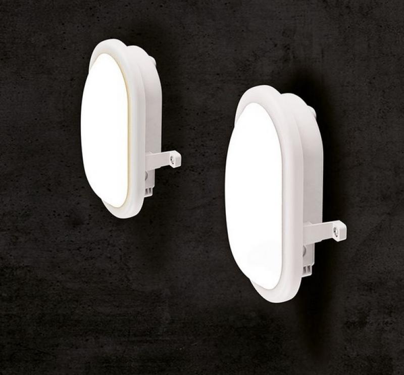EVN Schlcihte LED Wandlampe weiß warmweißes Licht matter Diffusor in&out IP44 feuchtraumgeeignet