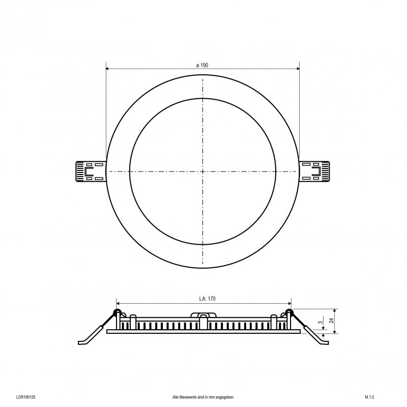 EVN LED Einbaupanel LDR190125