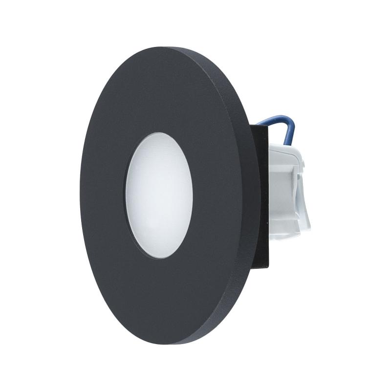 EVN LR01802A LQ-Serie LED Wandeinbauleuchte 0,8W Anthrazit IP44 3000K rund 76 mm Schalterdose EinbauØ55