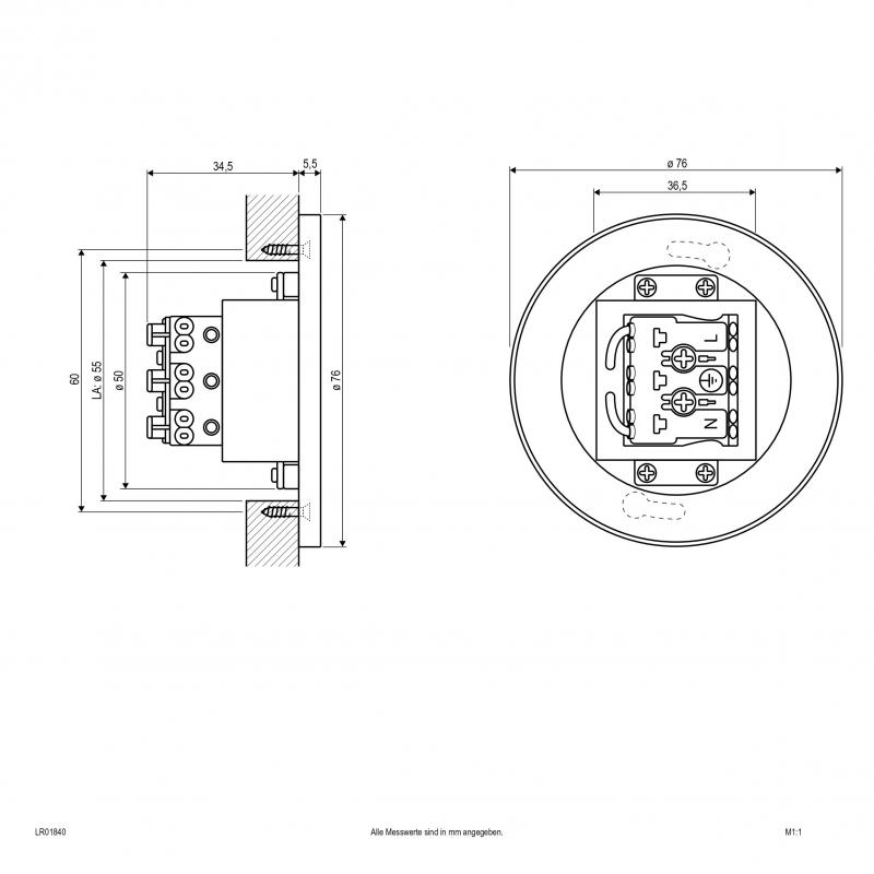 EVN LED Wandeinbauleuchte, IP44 LR01840