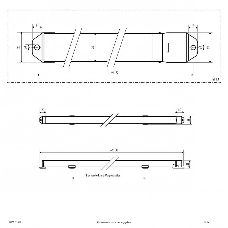 EVN LED-Sanierungseinsatz- Ersatz für T8 1,2m, DALI LUD8122040
