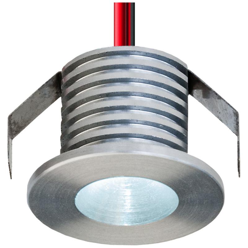 EVN Sparsamer LED Decken-Einbaustrahler mit kaltweißem Lichtrund Alu IP20 1W 6000K EinbauØ20