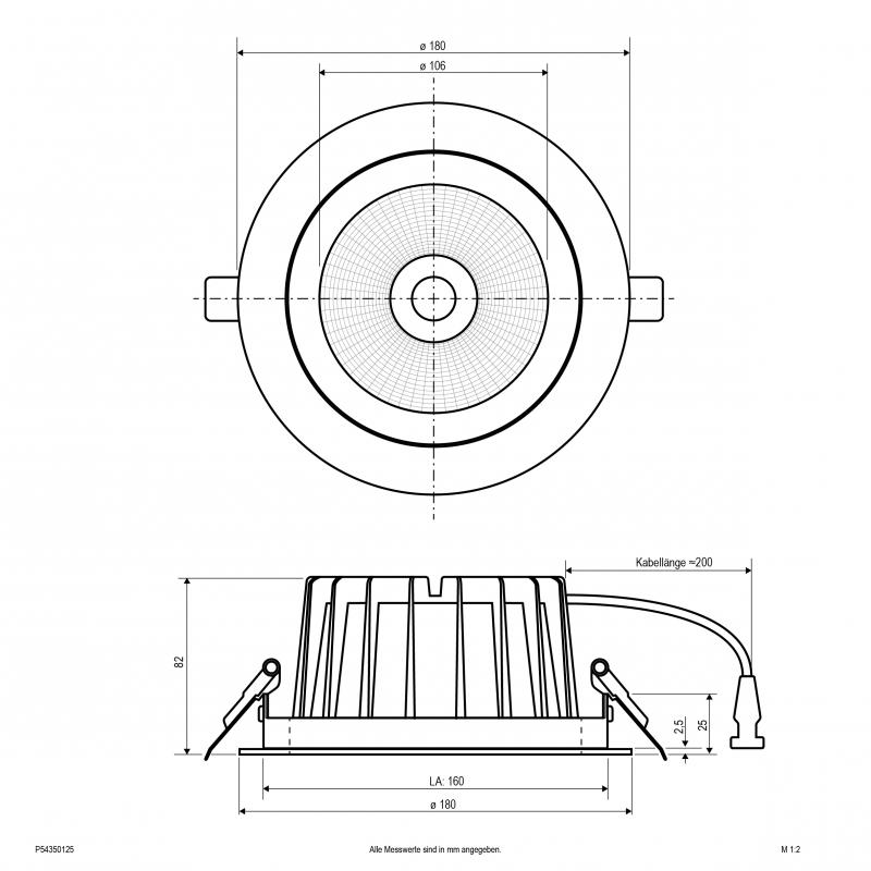 EVN LED Deckenleuchte, schwenkbar mit Netzgerät P54350125