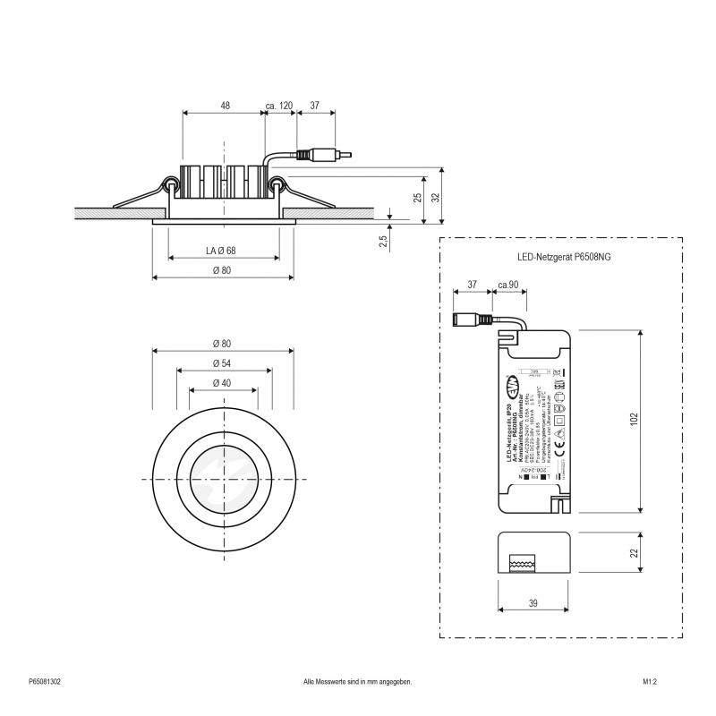 EVN LED Downlight schwenkbar, dimmbar, IP65 P65081302
