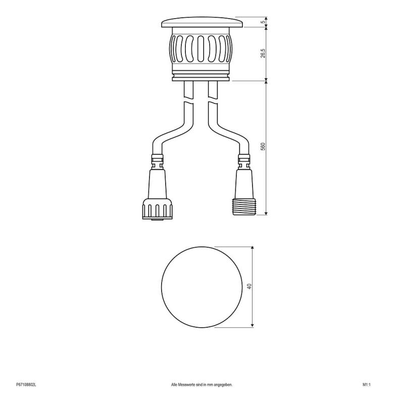 EVN LED Bodeneinbauspot für Innen & Außen rund IP67 12V/DC 0.5W 3000K EinbauØ28