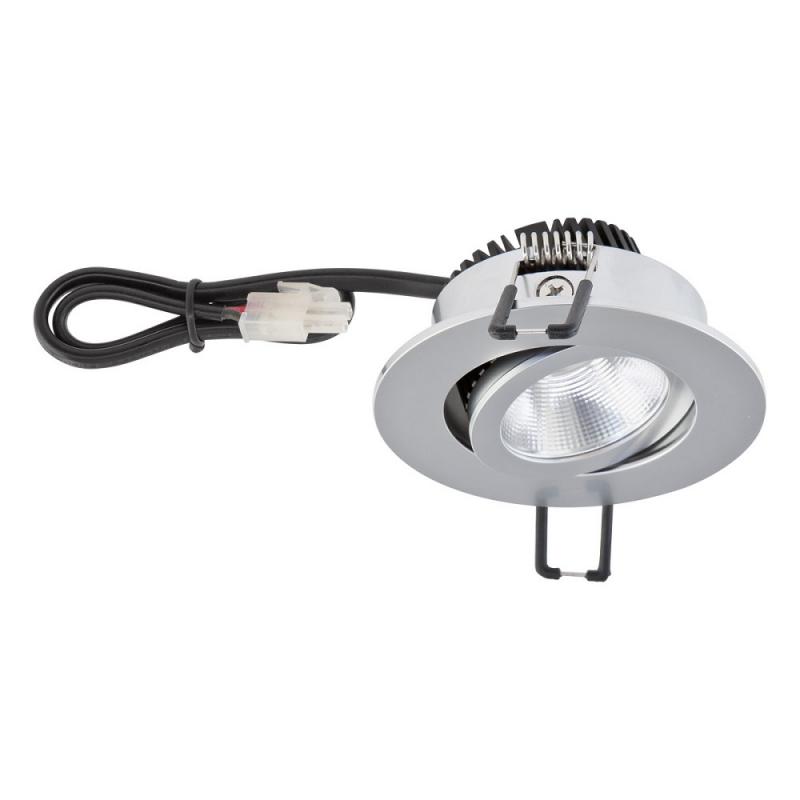 EVN P-LED Decken-Einbaustrahler mit warmweißem Licht rund schwenkbar chrom matt IP20 6W 2700K 90Ra EinbauØ68