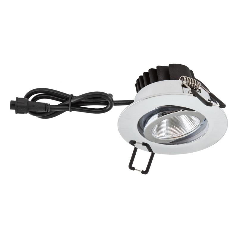 EVN PC650061102 COB LED Deckeneinbauleuchte 6W 3000K IP65 Chrom Einbaudurchmesser 68 mm