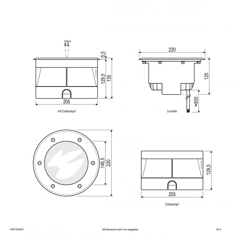 EVN LED Bodeneinbauleuchte, IP67 PC67102402D