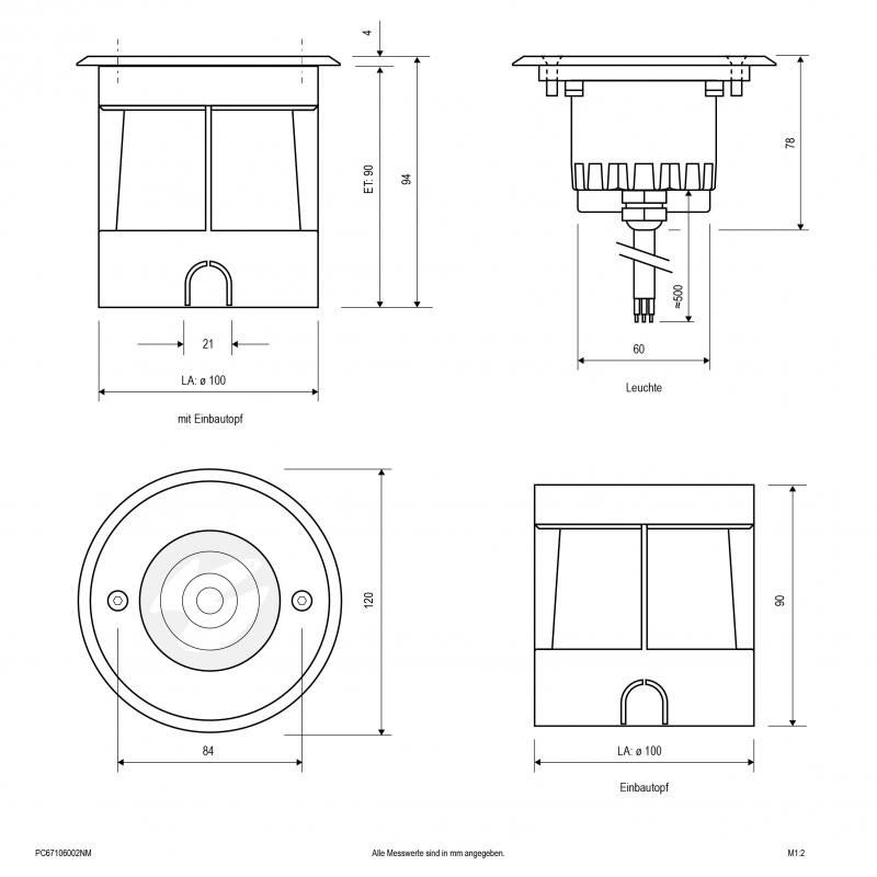 EVN LED Bodeneinbauleuchte, IP67 PC67106002NM