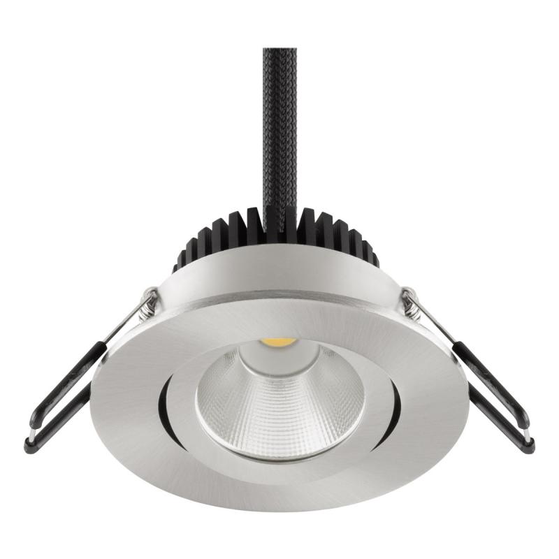 EVN LED Decken-Einbaustrahler mit warmweißem Licht dimmbar  rund schwenkbar EDS IP20 6W 3000K 528lm EinbauØ68