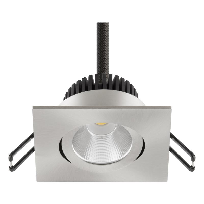 EVN P-LED Decken-Einbaustrahler mit warmweißem Licht dimmbar quad. schwenkbar EDS IP20 6W 3000K 528lm EinbauØ68